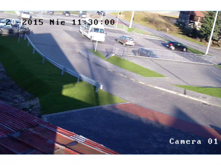 Obraz z kamery monitoringu w centrum wsi Istebna