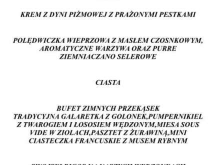 Karczma Kubalonka - menu