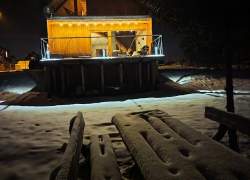 Widok nocny, zimowy