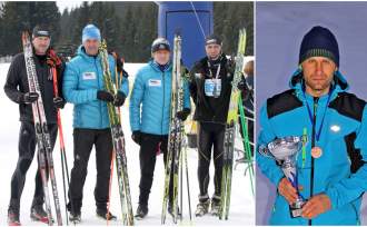 Sztafeta Vexa Team na Biegówkach (od lewej) Kazimierz Legierski, Grzegorz Legierski, Piotr Michałek i Jan Łacek; z prawej Andrzej Mojeścik