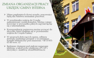 Zmiana organizacji pracy Urzędu Gminy Istebna