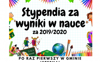 Plakat nawiązujący grafiką do szkoły, uczniów i przedmiotów szkolnych