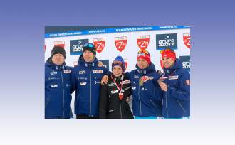 Od lewej: Tadeusz Krężelok, Kamil Bury, Eliza Rucka, Dominik Bury i Mateusz Haratyk (foto: pzn.pl)