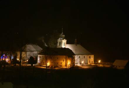 Istebna Centrum nocą.