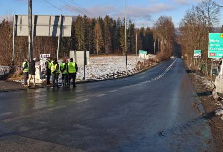 Odbiór nakładki drogi Gliniane - Krzyżowa