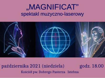 Plakat wydarzenia ze zdjęciami laserowych projekcji