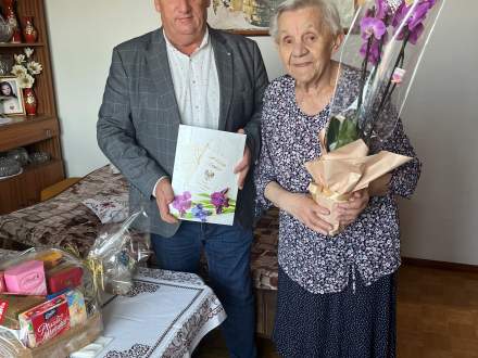 Maria Bobrowska i Wójt Gminy Istebna