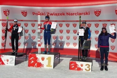 Podium - drugi dzień mistrzostw w Zakopanem, na miejscu pierwszym Anna Galek, na drugim Anna Kaczmarzyk, a na trzecim Ewa Armata