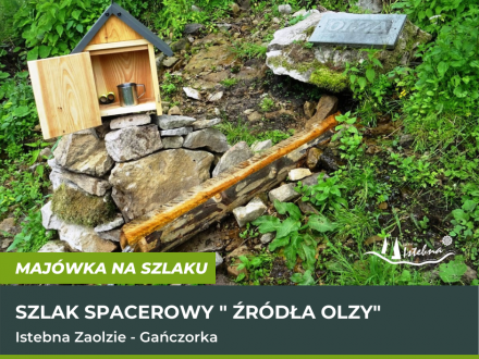 Szlak Spacerowy do "Źródła Olzy" (żółto-biały kwadracik) - Istebna Zaolzie - Gańczorka; po drodze zbiornik retencyjny Gańczorka