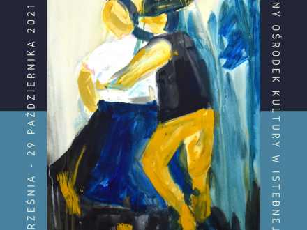 Plakat wydarzenia - z obrazem przedstawiającym tańczącą parę góralską