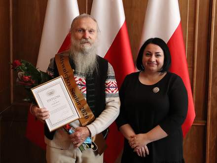 Józef Broda i Łucja Dusek-Francuz - Dyrektor GOK Istebna