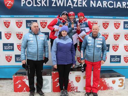 Podium sprintu kobiet z Elizą Rucką (brąz)