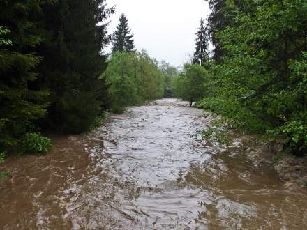 Olza w okolicach Amfiteatru Pod Skocznią