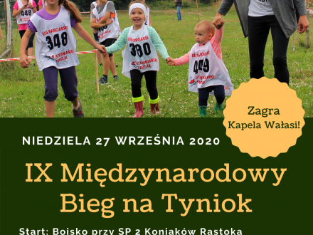 Plakat zawierający informacje o Biegu na Tyniok