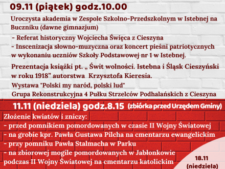 plakat niepodległa w Istebnej