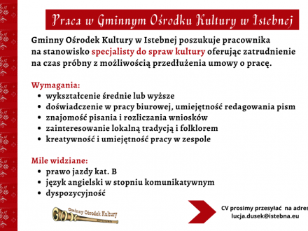 Oferta pracy ujęta w grafikę z haftem krzyżykowym