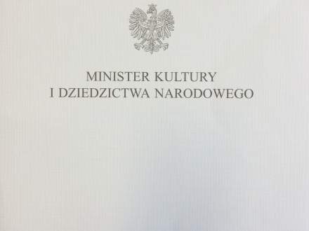 Oficjalne pismo z Ministerstwa Kultury i Dziedzictwa Narodowego