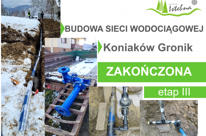 Budowa sieci wodociągowej wraz z przyłączami Koniaków Gronik