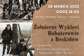 Fragment plakatu Żołnierze Wyklęci Bohaterowie Beskidów