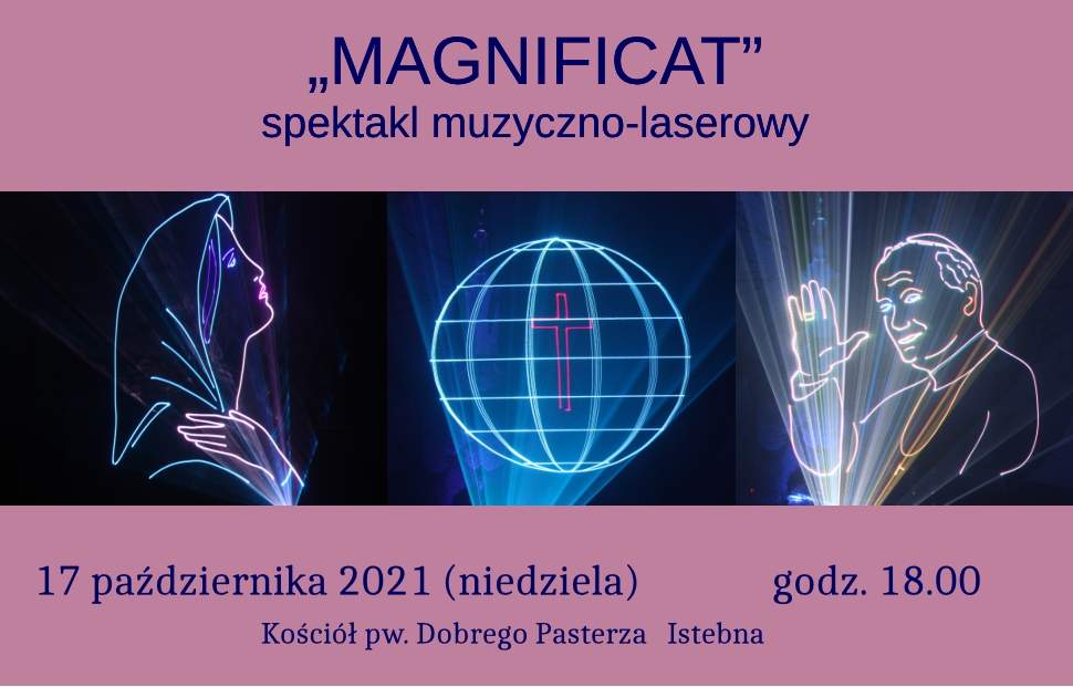 Plakat wydarzenia ze zdjęciami laserowych projekcji