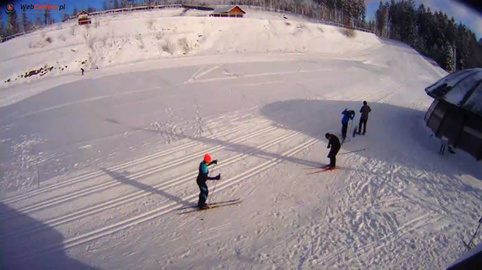 Narciarze na trasach biegowych w Istebnej na Kubalonce