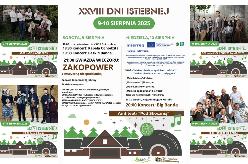 Kolaż plakatów wydarzeń