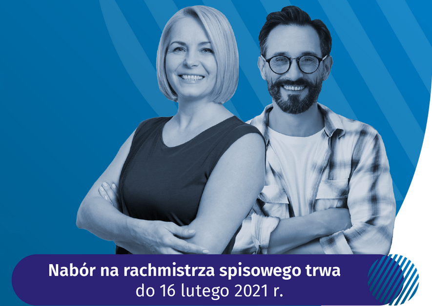 Plakat z informacją o czasie trwania naboru na rachmistrza spisowego