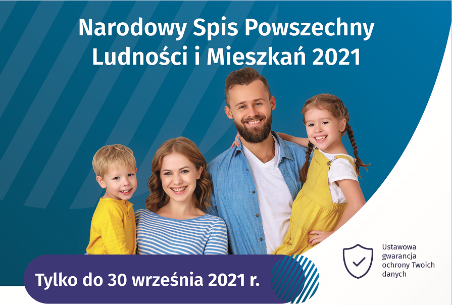 Plakat informujący o terminie zakończenia Narodowego Spisu Powszechnego 2021