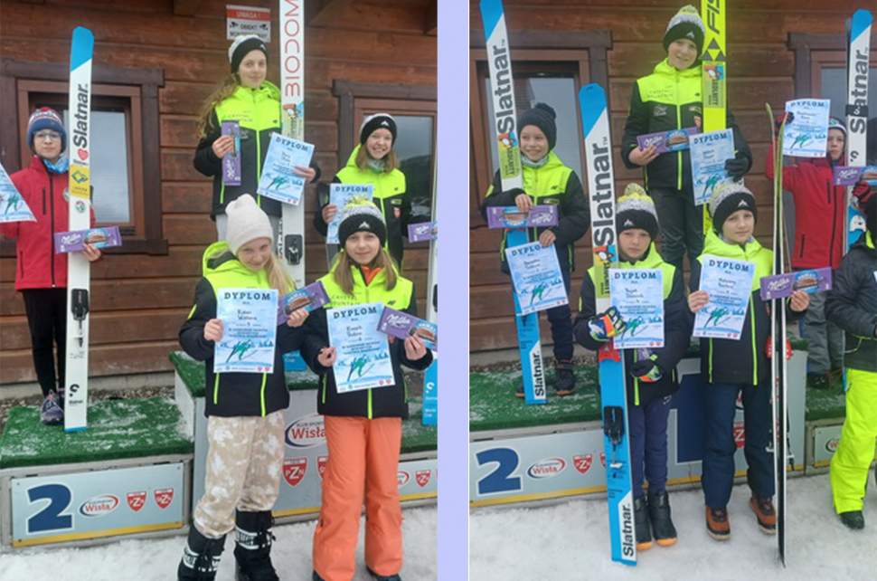 Na najwyższym stopniu podium Oliwia Bury (zdjęcie lewe) i Paweł Wałach (zdjęcie prawe) foto: WSS Wisła