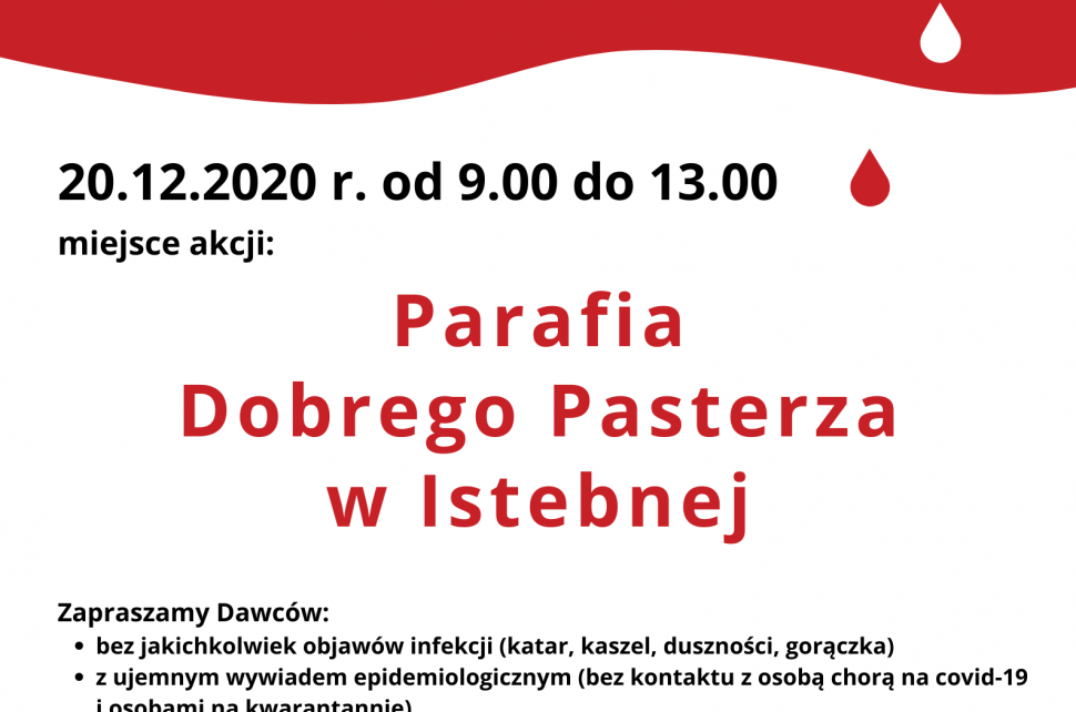 Plakat zawierający informacje o akcji oraz logotypy Bliscy Krewni i Regionalnego Centrum Krwiodawstwa i Krwiolecznictwa w Katowicach