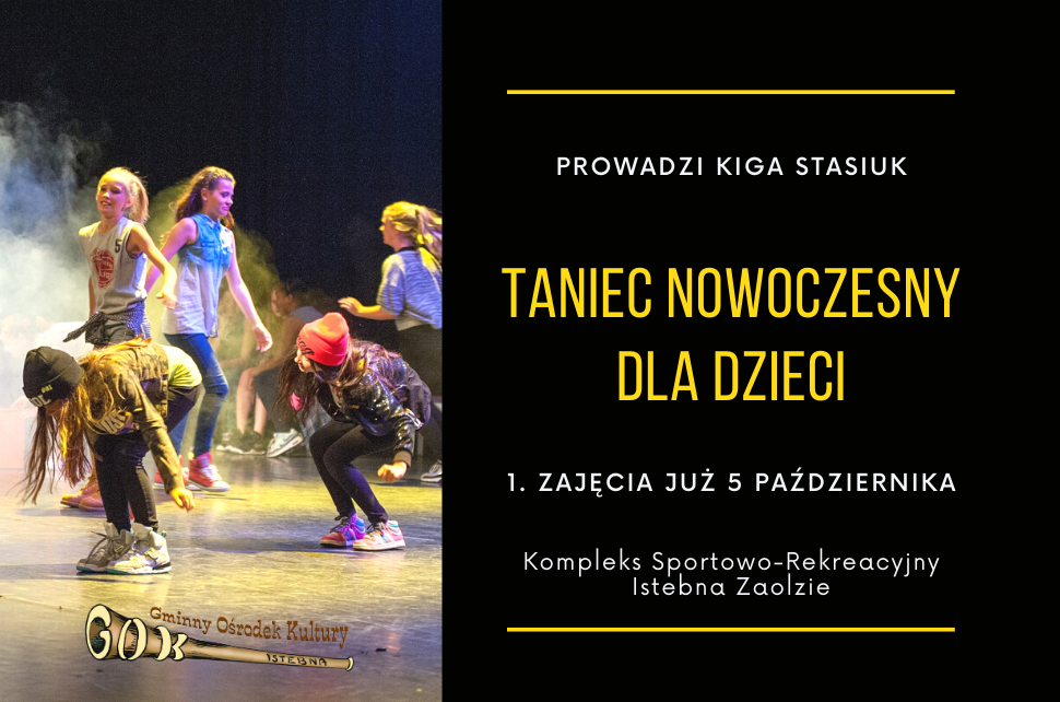 Taniec nowoczesny dla dzieci; 1. zajęcia 5 października; poprowadzi Kinga Stasiuk