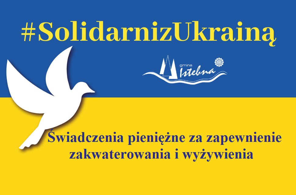 Baner z napisem Solidarni z Ukrainą