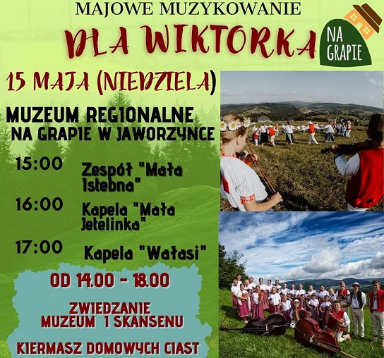 Plakat wydarzenia: Majowe Muzykowanie dla Wiktorka