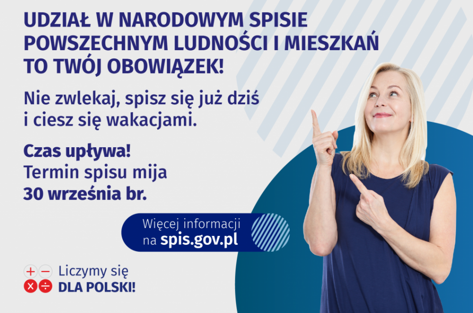 Plakat informujacy o obowiązku udziału w spise powszechnym.