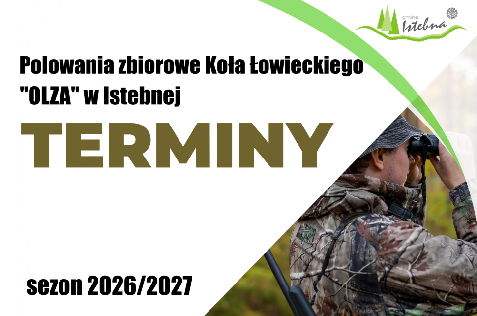 Grafika informacyjna dotycząca terminów polowań zbiorowych.