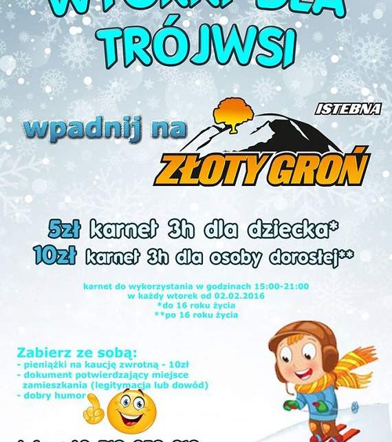 Wtorki dla Trójwsi - zniżki na jazdę na nartach dla mieszkańców Trójwsi Beskidzkiej