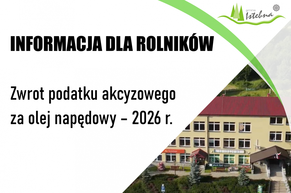 Grafika informacyjna dotycząca zwrotu podatku akcyzowego.